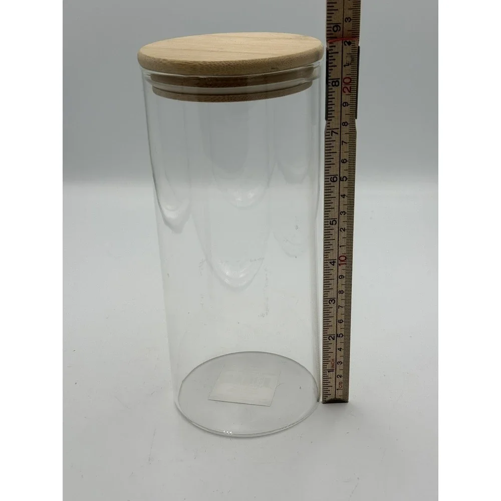 Glass Storage Jar with Bamboo Lids Airtight Kitchen Food Container